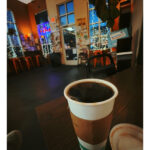 cup of steaming coffee, la finca coffee shop, st. Francis wisconsin