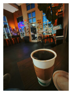 cup of steaming coffee, la finca coffee shop, st. Francis wisconsin